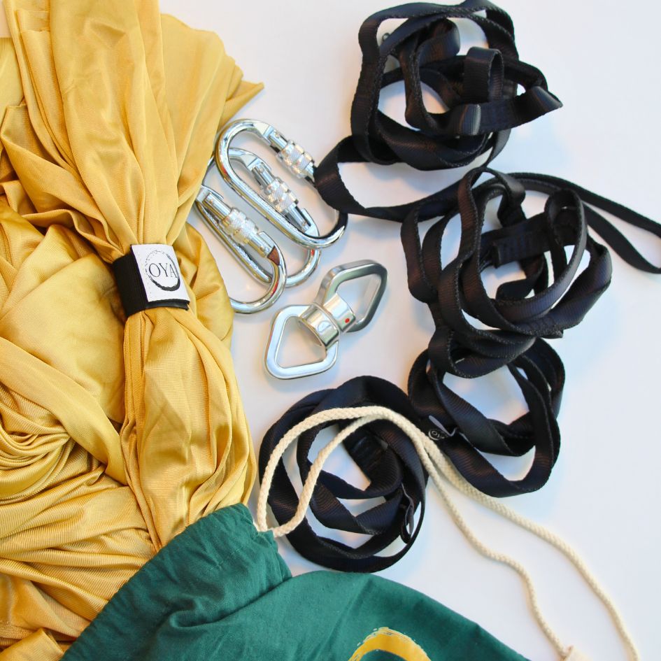 Kit Yoga Aérien OYA YOGA - Hamac Suspendu Complet Avec Accroche Porte Pour Pratique à Domicile