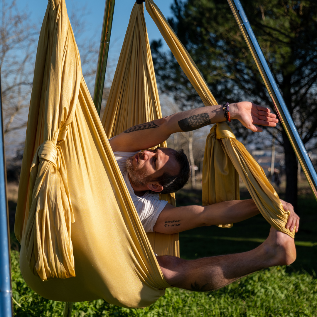 Kit complet 5m avec étriers yoga aérien or soleil - OYA YOGA