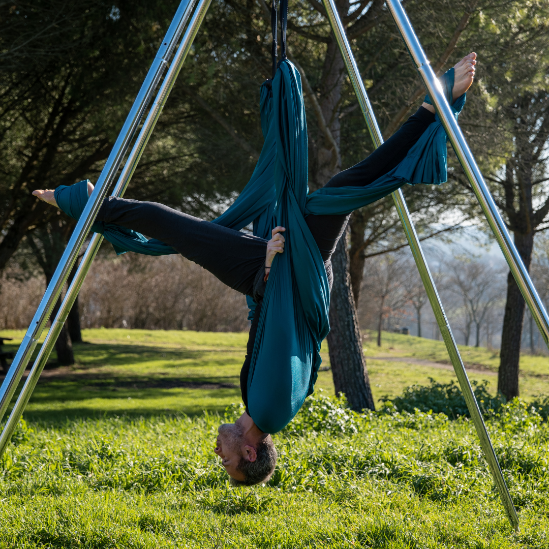 Kit complet 5m avec étriers yoga aérien vert forêt - OYA YOGA