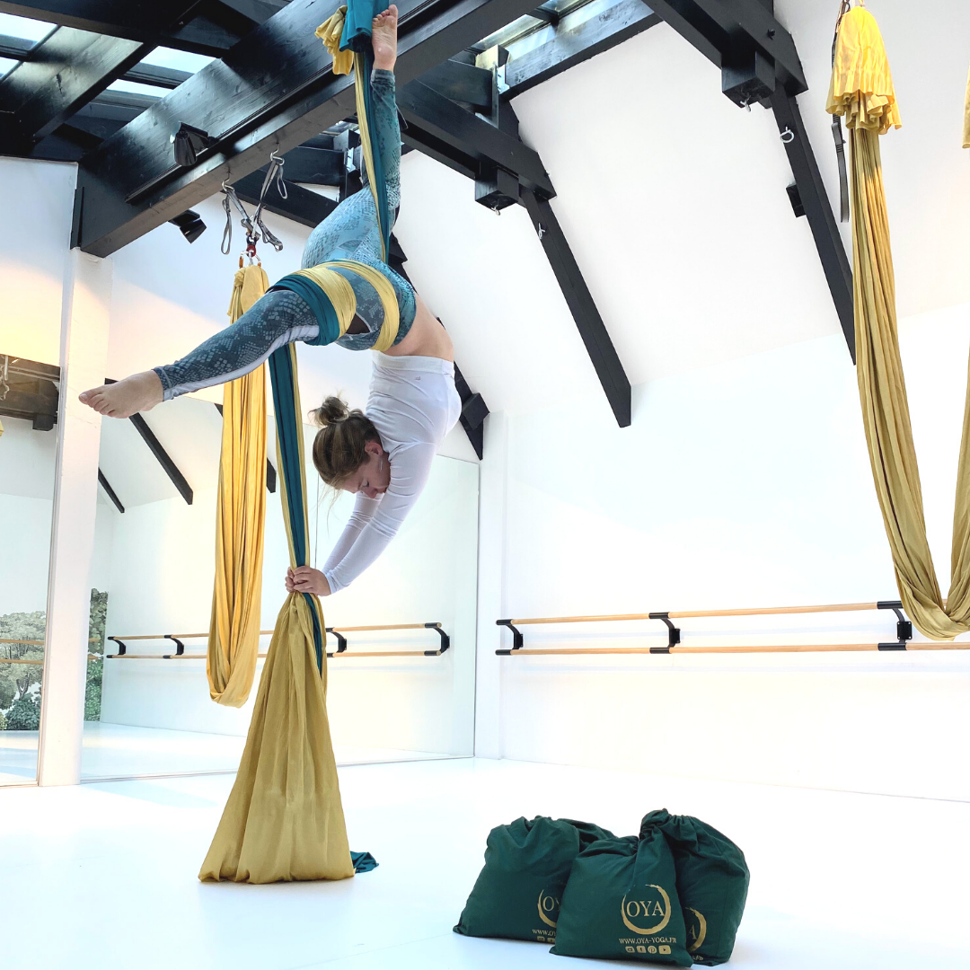 Kit complet 7m avec émerillon hamac yoga aérien or soleil - OYA YOGA