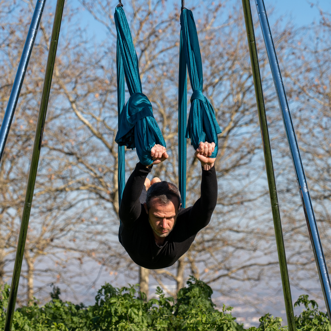 Kit complet 5m avec étriers yoga aérien vert forêt - OYA YOGA